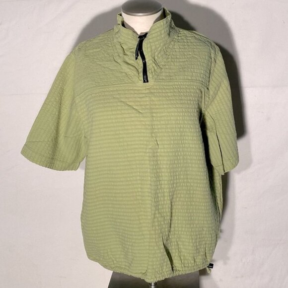 Vintage EzzeWear Green 1/4 Zip Top S - Picture 1 of 14
